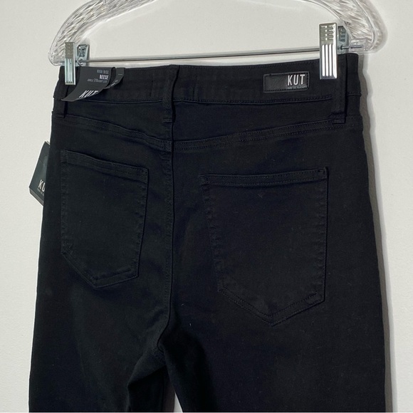 Kut From the Kloth Reese Black Button Fly High Rise Ankle Straight Leg Jeans - Picture 6 of 10